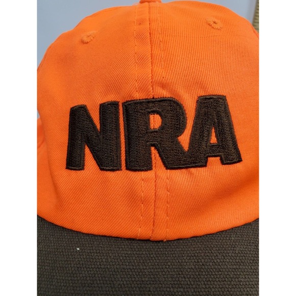National Rifle Association NRA ILA Baseball Hat Cap Mens Orange Brown Strapback - Picture 6 of 12